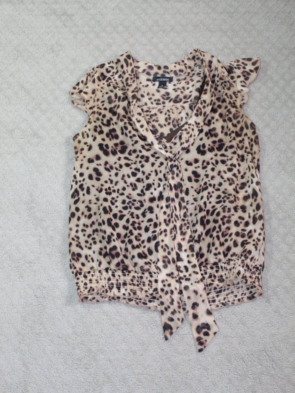 B Design Size S Cheetah Print Sleeveless with Built-in Tank Top Liner
